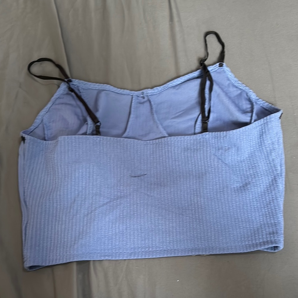 ROMWE Blue Ribbed Top - Picture 3 of 3